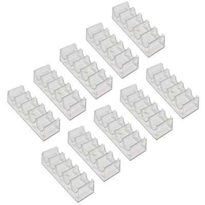 DA VINCI Poker Chip Racks - Pack of 10 Heavy Duty Acrylic Poker Chip Trays, Each Fits 100 Chips