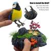 Tipmant Cute Electronic Birds Toys Pets Simulation Realistic Move Chirp Electric Office Home Desk Decor Decoration Kids Birthday Gifts (Blue & Yellow) view 4
