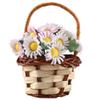 SEWACC Miniature Basket Miniature Plants Fake Basket Decor Toys Potted Plants Mini Woven Planter Baby Doll Toy Mini Fake Flowers Tiny Bamboo Bush Doll House view 1