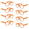 Pibupibu 8 Packs Adult Frame Only No Lens Orange Pretend Glasses (Adult 8 Pack-Orange) view 1