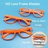 Pibupibu 8 Packs Adult Frame Only No Lens Orange Pretend Glasses (Adult 8 Pack-Orange) view 3