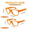 Pibupibu 8 Packs Adult Frame Only No Lens Orange Pretend Glasses (Adult 8 Pack-Orange) view 4