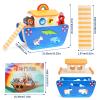 KMTJT Toddlers Wooden Noah's Ark Toy Animal Playset, Baptism Gifts for 1 2 3 Boys Girls, Shape Sorter Early Learning Montessori Toys with Bible Story Book for 12 18 24 Months Babies view 4