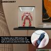 LANSCOERY Acrylic Display Case with Adjustable Yellow/White/Warm LED Light, UV Protection Clear Display Box, Dustproof Showcase for Action Figures, Models, Collectibles - 9.8x9.8x13.8inch view 4