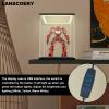 LANSCOERY Acrylic Display Case with Adjustable Yellow/White/Warm LED Light, UV Protection Clear Display Box, Dustproof Showcase for Action Figures, Models, Collectibles - 9.8x9.8x9.8inch view 4
