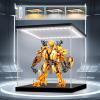 LASOA Acrylic Display Case for Collectibles with LED Light, Alternative Glass Display Box With Black Base and Lid, Self-Assembly Clear Storage Showcase for Figurine Memorabil (12x12x12inch;30x30x30cm) view 2