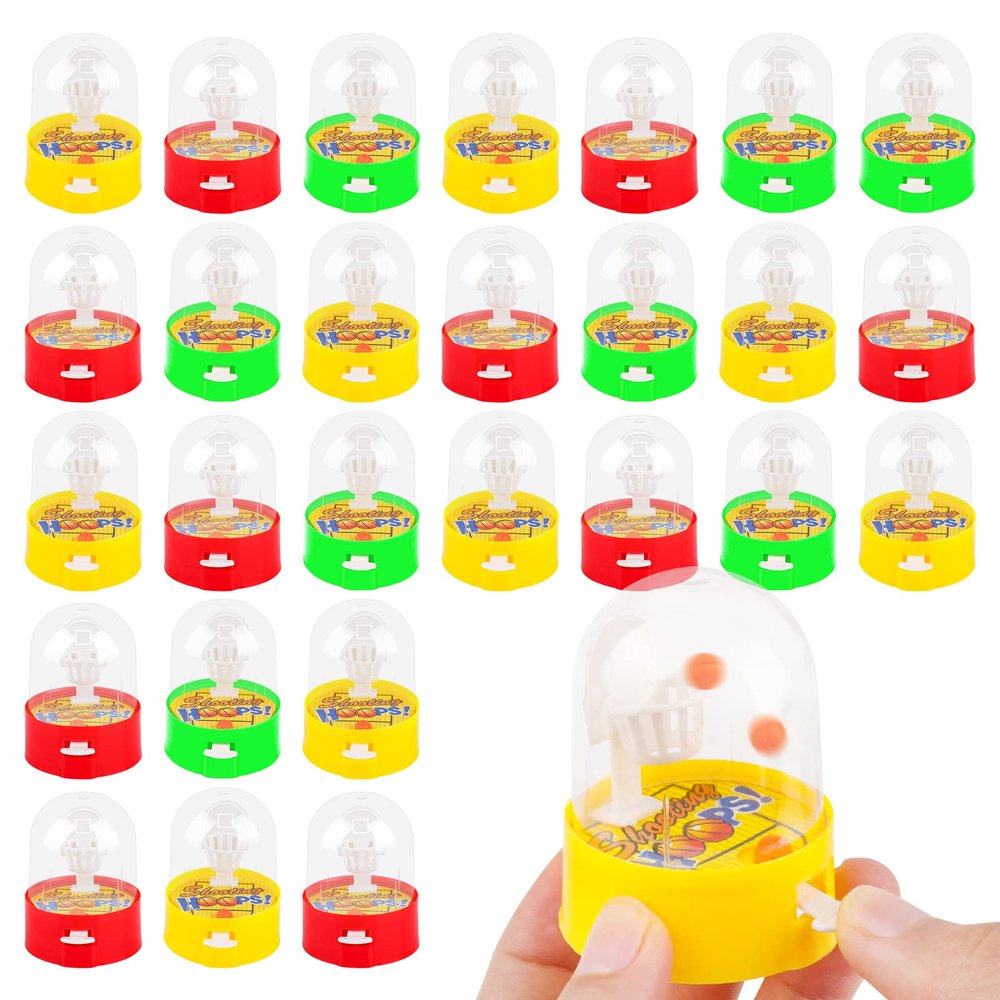 Waenerec Mini Basketball Games 28pcs Finger Basketball Shooting Games Basketballs Party Favor Toys for Kids 8-12 Desktop Table Toys Hoop Fidget Game Space Birthday Party Decorations Supplies