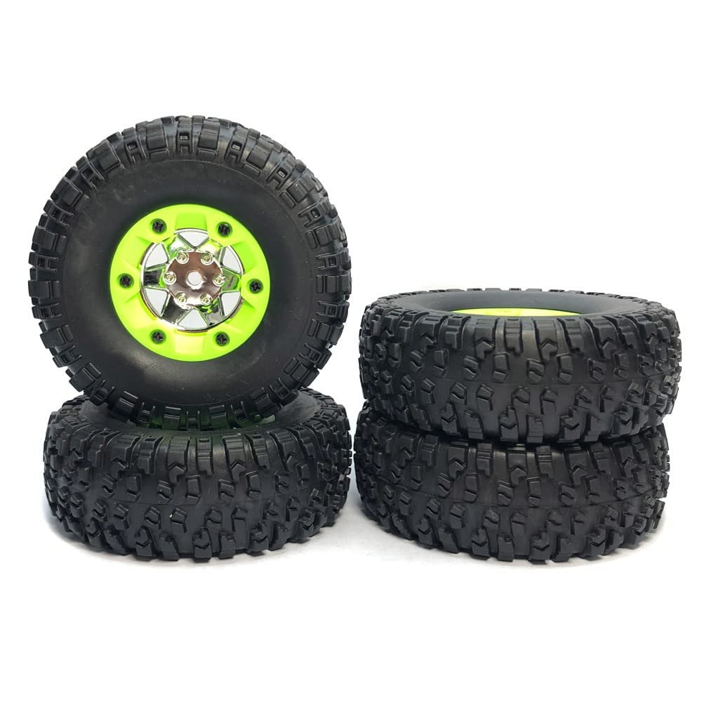 ND 4PCS Black RC Buggy Rubber Tire Tyres with Wheel Rims for WLtoys 12428 1/12