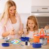 Veitch fairytales Kids Play Kitchen Toy Accessories Set Toddler Cooking Playset for Girls Boys Including Colorful Pots and Pans (Blue) view 3