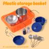 Veitch fairytales Kids Play Kitchen Toy Accessories Set Toddler Cooking Playset for Girls Boys Including Colorful Pots and Pans (Blue) view 4