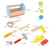 ink2055 1Set Wooden Tool Box Multi-Functional Wear- Role Play Screws Tool Toys for Gift Light Blue view 3