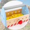 ink2055 1Set Wooden Tool Box Multi-Functional Wear- Role Play Screws Tool Toys for Gift Light Blue view 4