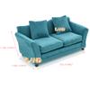 iLAND Modern Dollhouse Furniture on 1/12 Scale of Miniature Sofa for Dollhouse Living Room (Turquoise Blue Velvet) view 2
