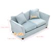 iLAND Dollhouse Couch, Modern Dollhouse Furniture on 1/12 Scale, Miniature Sofa for Dollhouse Living Room (Light Sky Blue Velvet) view 2