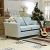 iLAND Dollhouse Couch, Modern Dollhouse Furniture on 1/12 Scale, Miniature Sofa for Dollhouse Living Room (Light Sky Blue Velvet) view 4