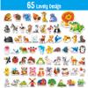 65 PCS Adorable Magnetic Animal Fridge Magnets - Wild, Farm & Marine Animals - Thickened Cardstock Refrigerator Magnets - Cute Educational Learning Toys for Kids 3+ view 2