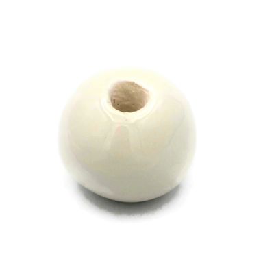 1Pc Handmade Extra Large Round Beads, Ceramic Craft Supplies for Macrame (20 mm, White)