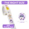 1000 PCS Small Cute Animal Stickers for Students Teachers Classroom Party(1" Diameter / 2 Roll / 16 Designs) view 2