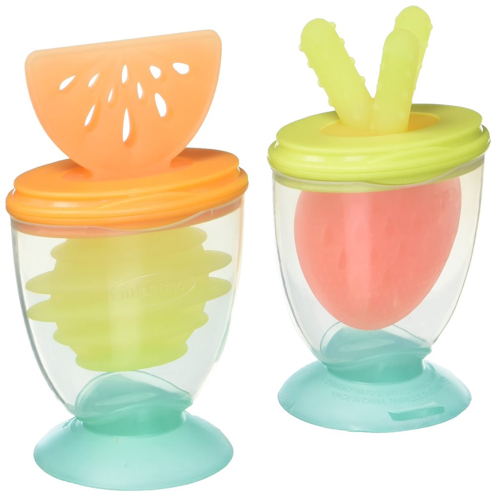 Infantino 3-in-1 Teethe, Taste & Take-Along Teethers - Combo Strawberry & Orange - BPA-Free - Soothe Sore Gums - for Infants 3M+