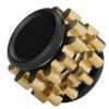 FREELOVE Gear Metal Fidget Spinner Toys for Adults, Small Mini Tiny Pockget Figette, Bike Chain, Copper Brass Hands Gyro, Quiet Silent Cool Cube for Anxiety Men (2 Gears Stacked, Black-Brass) view 1
