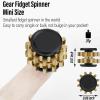 FREELOVE Gear Metal Fidget Spinner Toys for Adults, Small Mini Tiny Pockget Figette, Bike Chain, Copper Brass Hands Gyro, Quiet Silent Cool Cube for Anxiety Men (2 Gears Stacked, Black-Brass) view 2