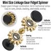 FREELOVE Gear Metal Fidget Spinner Toys for Adults, Small Mini Tiny Pockget Figette, Bike Chain, Copper Brass Hands Gyro, Quiet Silent Cool Cube for Anxiety Men (2 Gears Stacked, Black-Brass) view 3