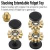 FREELOVE Gear Metal Fidget Spinner Toys for Adults, Small Mini Tiny Pockget Figette, Bike Chain, Copper Brass Hands Gyro, Quiet Silent Cool Cube for Anxiety Men (2 Gears Stacked, Black-Brass) view 4