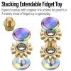 FREELOVE Gear Metal Fidget Spinner Toys for Adults, Small Mini Tiny Pockget Figette, Bike Chain, Copper Brass Hands Gyro, Quiet Silent Cool Cube for Anxiety Men (2 Gears Stacked, Rainbow-Brass) view 4