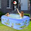 Kiddie Pool, 59" X 43"X 19.5" Inflatable Family Swimming Pool for Kids, Toddlers, Infant, Adult, Full-Sized Inflatable Blow Up Pool for Ages 3+, Outdoor, Backyard, Garden view 2