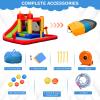 HONEY JOY Inflatable Water Slide, 7 in 1 Toddler Giant Blow Up Bouncy Water Park w/Splash Pool, Outdoor Water Bounce House Water Slides Inflatables for Kids and Adults Backyard(with 740w Blower) view 4