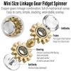 FREELOVE Gear Metal Fidget Spinner Toys for Adults, Small Mini Tiny Pockget Figette, Bike Chain, Copper Brass Hands Gyro, Quiet Silent Cool Cube for Anxiety Men (2 Gears Stacked, Silver-Brass) view 3