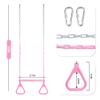18" Pink Trapeze Swing Bar Rings 48" Heavy Duty Plastic Coated Chains Swing Set Accessories view 2
