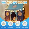 TTLOJ Gift for Christmas Outer Space Style Play Tents for Boys Girls, Large Playhouse Castle Toy for Toddler Play House, Teepee Tent Indoor Outdoor (Ball Lights NOT Included view 3