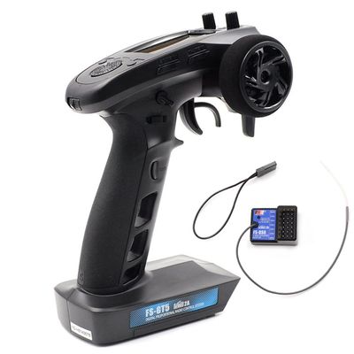 DTXMX FS-GT5 6 Channels RC Transmitter with FS-BS6 Gyro Receiver Fly 2.4G Sky Radio Controller 20 Models Storage for RC Buggy Crawler Car Boats Tank