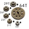 1/10 RC Car 11184 Steel Metal Spur Diff Differential Main Gear 17T 19T 21T 21T 26T 64T RC Replacement Parts for HSP 1/10 94111 94123 (64T) view 3