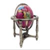 Unique Art 10-Inch Tall Table Top Pink Pearl Swirl Ocean Gemstone World Globe with 4 Leg Zinc Alloy Stand (150 PINK SILVER) view 2