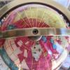 Unique Art 10-Inch Tall Table Top Pink Pearl Swirl Ocean Gemstone World Globe with 4 Leg Zinc Alloy Stand (150 PINK SILVER) view 4