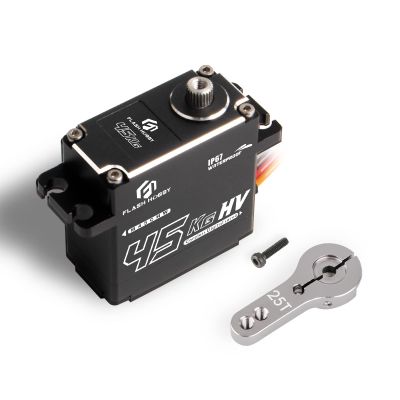 FLASH HOBBY 45KG Coreless Servo 8.4V High Torque Full Metal Gear Servo, IP67 Waterproof Steering RC Servo with Control Angle 270 for 1/10 Scale RC Cars, RC Crawler, Trucks & Robot Parts (45KG)