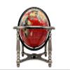 Unique Art 10-Inch Tall Table Top Red Ocean Gemstone World Globe with Zinc Alloy Stand (220 RED SILVER) view 1