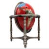 Unique Art 10-Inch Tall Table Top Red Ocean Gemstone World Globe with Zinc Alloy Stand (220 RED SILVER) view 2