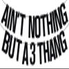 Ain't Nothing But a 3 Thang Banner, 3rd Birthday Banner, Child's 3rd Birthday Party Decoration Supply Black Glitter view 1