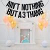 Ain't Nothing But a 3 Thang Banner, 3rd Birthday Banner, Child's 3rd Birthday Party Decoration Supply Black Glitter view 4