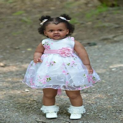 Angelbaby Realistic Look Reborn Todder Dolls Girl 28inch Black Reborn Baby African American Weighted Silicone Babies Lifelike Doll Toys for Children Gifts