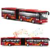 Crelloci City Bus Toy for Kids, Die Cast Alloy Pull Back Vehicles, Metro Articulated Electric Bus with Sounds and Lights, Model Cars Toys Educational Gift for Kids Boys Girls Ages 3+ view 1