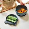 MinikOiOi Bowly 100% Silicone Bowl with Suction Based and Lid 6m+ (Dark Blue) view 3
