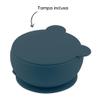 MinikOiOi Bowly 100% Silicone Bowl with Suction Based and Lid 6m+ (Dark Blue) view 4