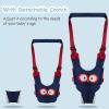 Ocanoiy Baby Walking Harness Handheld Baby Walker Assistant Belt Adjustable Toddler Infant Harnesses Standing Up Walking Learning Helper with Detachable Crotch for 9-24 Month (DarkBlue Owl) view 4