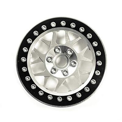 Replacement Part For Top-quality 2.2 Inch Alloy Beadlock Wheel Rims RC 1:10 Rock Crawler Wheels Rims Hub For RC Crawler SCX10 Wraith 90018 - (Color: Silver And Black)