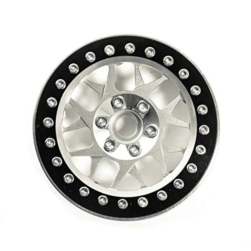 Replacement Part For Top-quality 2.2 Inch Alloy Beadlock Wheel Rims RC 1:10 Rock Crawler Wheels Rims Hub For RC Crawler SCX10 Wraith 90018 - (Color: Silver And Black)