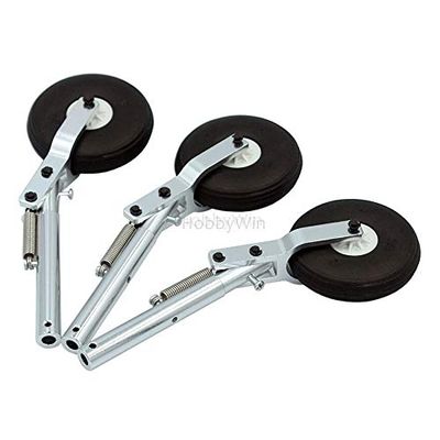 Replacement Part For 150x5mm Alum Spring Shock Absorb Landing Gear 5mm Recording With PU Tyre For RC Model Airplane Warbird Sporter - (Color: 1P)